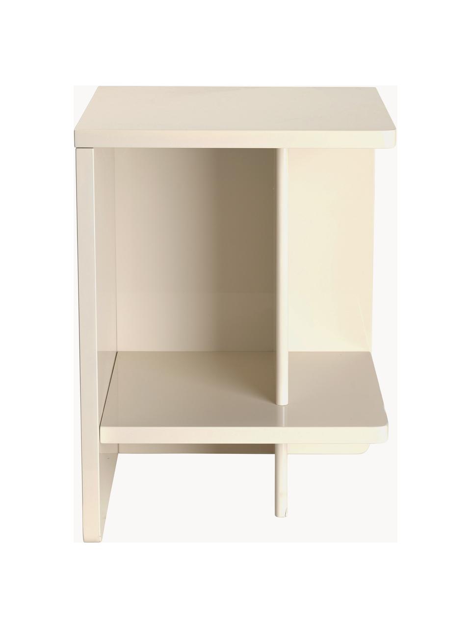 Nachttisch Tenna, Mitteldichte Holzfaserplatte (MDF), lackiert, Off White, links offen, B 38 x H 52 cm