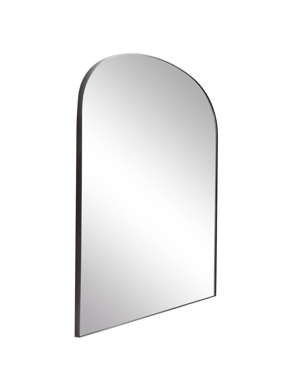 Specchio da parete con cornice in metallo nero Francis, Cornice: metallo rivestito, Retro: pannello di fibra a media, Superficie dello specchio: lastra di vetro, Nero, Larg. 80 x Alt. 85 cm