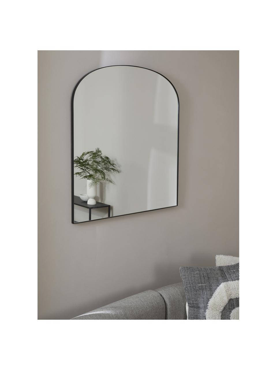 Lustro ścienne z metalową ramą Francis, Czarny, S 80 x W 85 cm