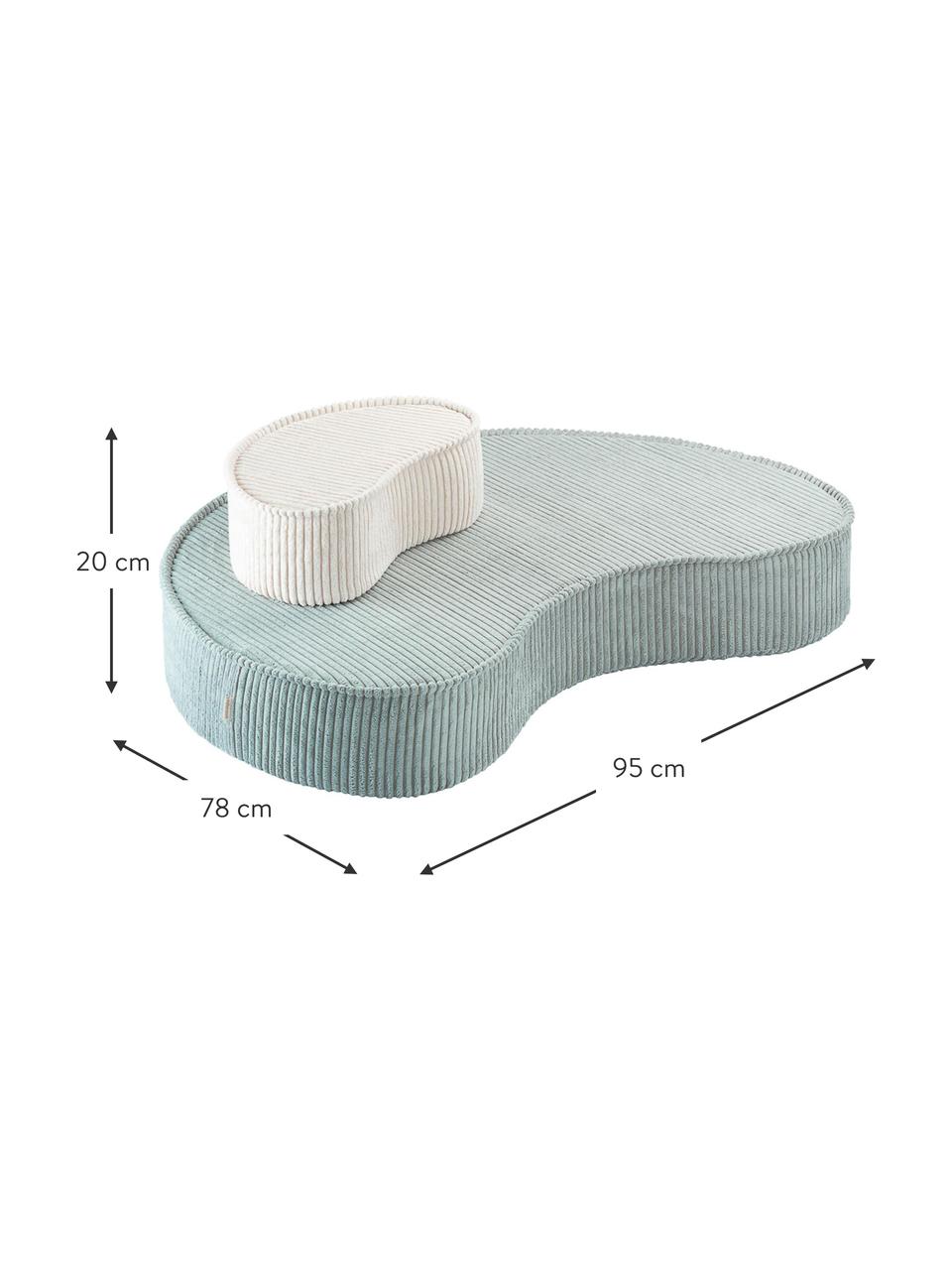 Asiento puf de pana Beans, 2 pzas., Funda: pana (100% poliéster) pro, Pana verde menta, An 95 x Al 20 cm