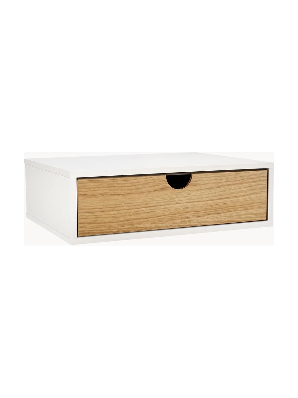 Ścienna szafka nocna Farsta, Fornir z drewna dębowego, Drewno dębowe, biały, S 40 x W 15 cm