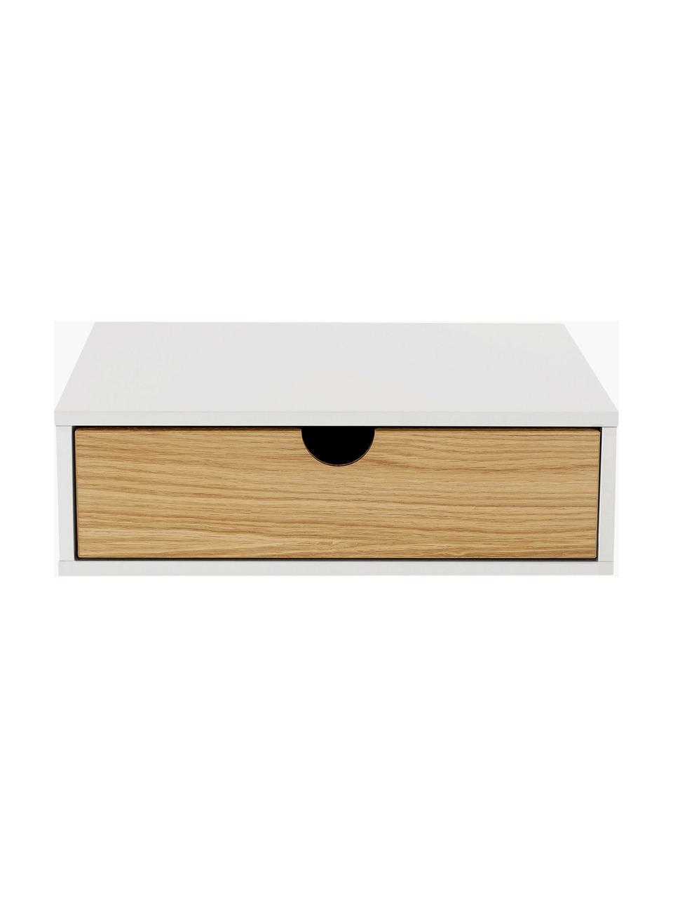 Ścienna szafka nocna Farsta, Fornir z drewna dębowego, Drewno dębowe, biały, S 40 x W 15 cm