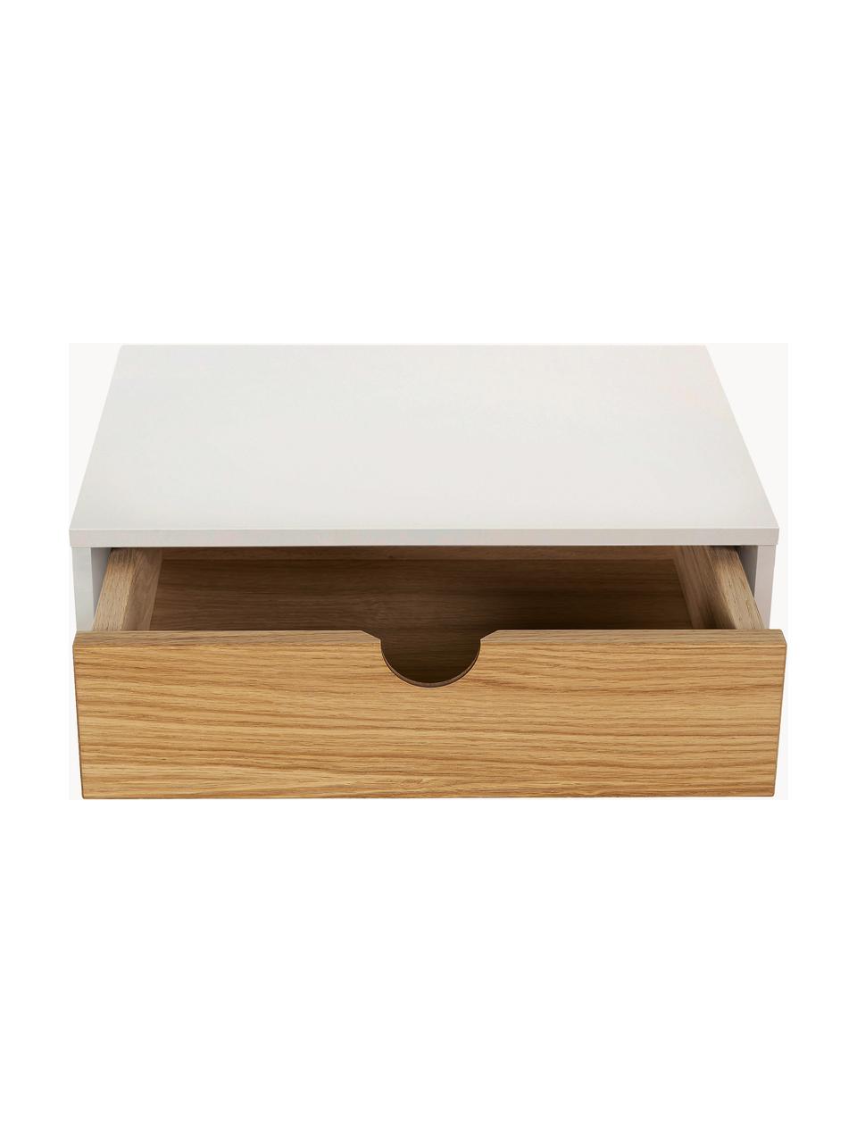 Nástenný nočný stolík Farsta, Drevovláknitá doska strednej hustoty (MDF) s dyhou z dubového dreva, Dubové drevo, biela, Š 40 x V 15 cm