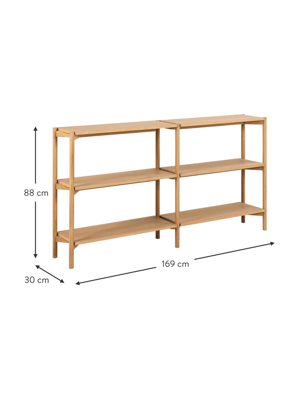 Wandrek Braidwood van eikenhout, Frame: eikenhout, Eikenhout, B 169 x H 88 cm