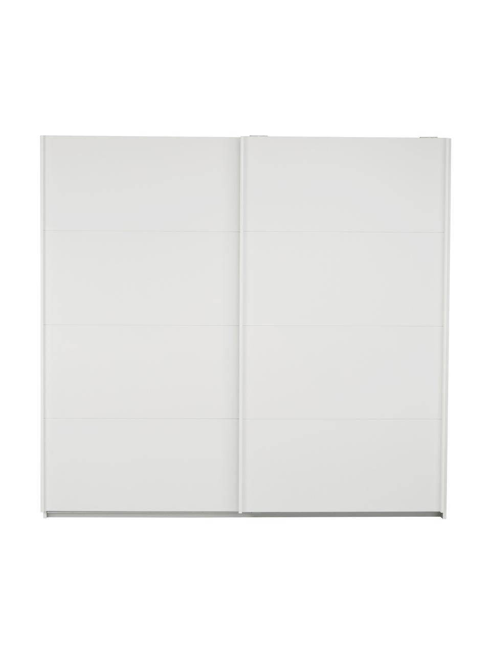 Schwebetürenschrank Mia, 2-türig, Holzwerkstoff aus heimischen Hölzern aus nachhaltiger Forstwirtschaft, beschichtet, Weiß, B 225 x H 210 cm