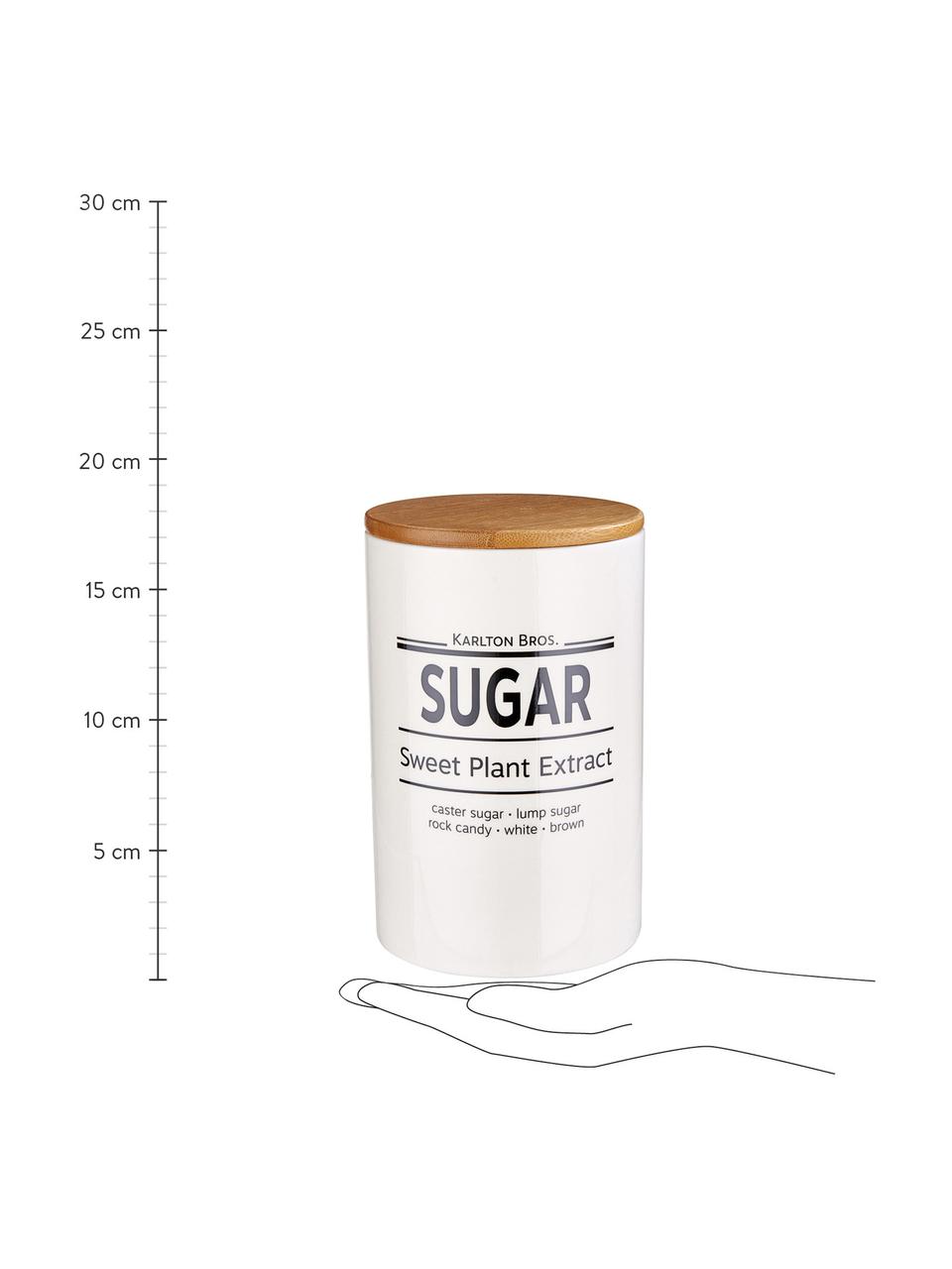 Aufbewahrungsdose Karlton Bros. Sugar, Porzellan, Weiß, Schwarz, Braun, Ø 11 x H 18 cm, 1.1 L