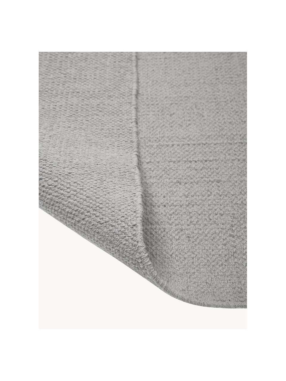 Tapis fin de couloir, gris, tissé main Agneta, 100 % coton, Gris, larg. 70 x long. 250 cm