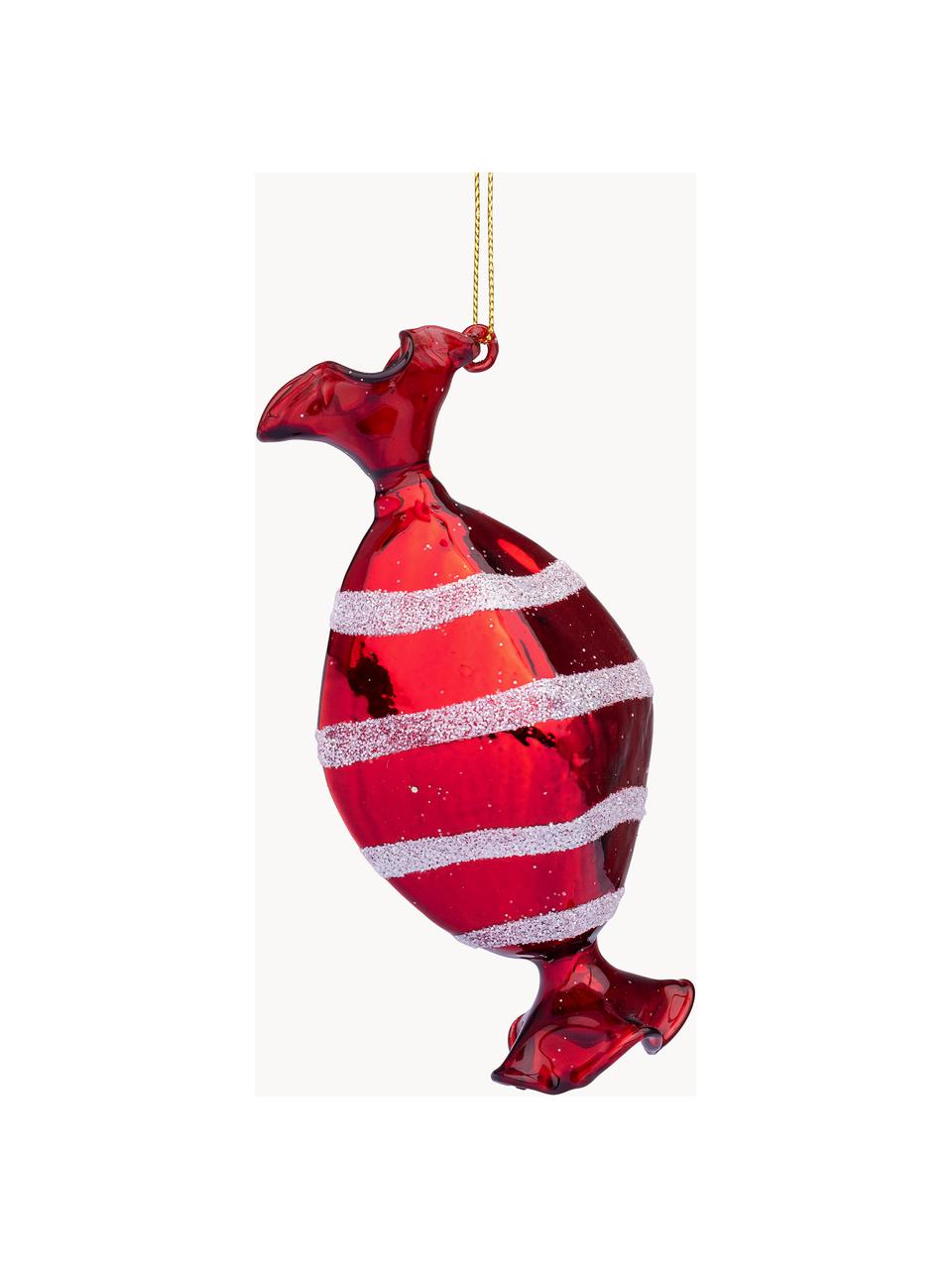 Addobbo albero di Natale Sugary, Vetro, Rosso, argentato, Ø 6 x Alt. 14 cm