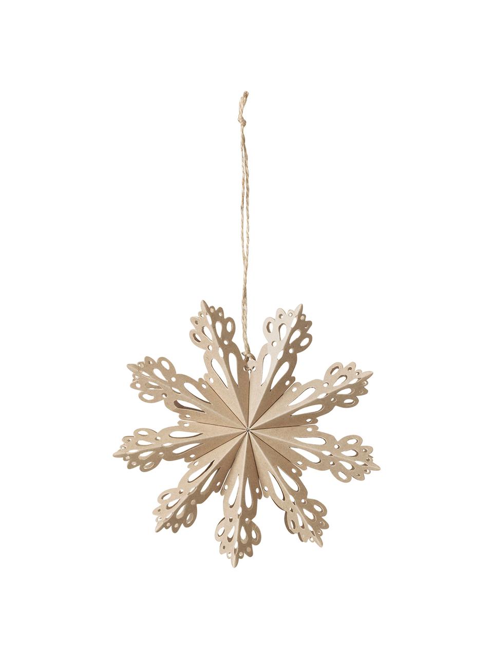 Flocon de neige décoratif Snowflake, Carton, Beige, Ø 15 cm