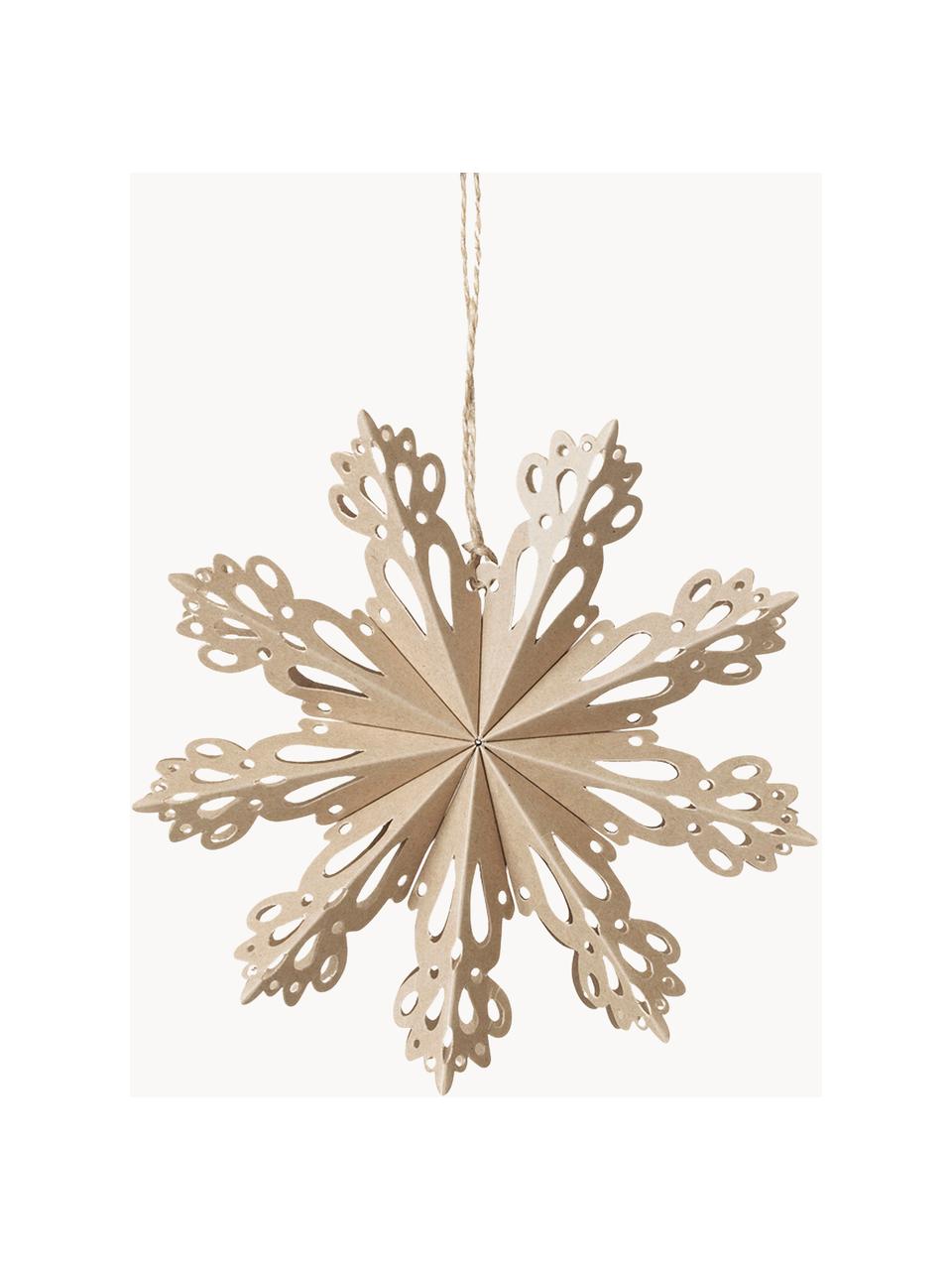 Adorno navideño para colgar Snowflake, Papel, Beige, Ø 15 cm