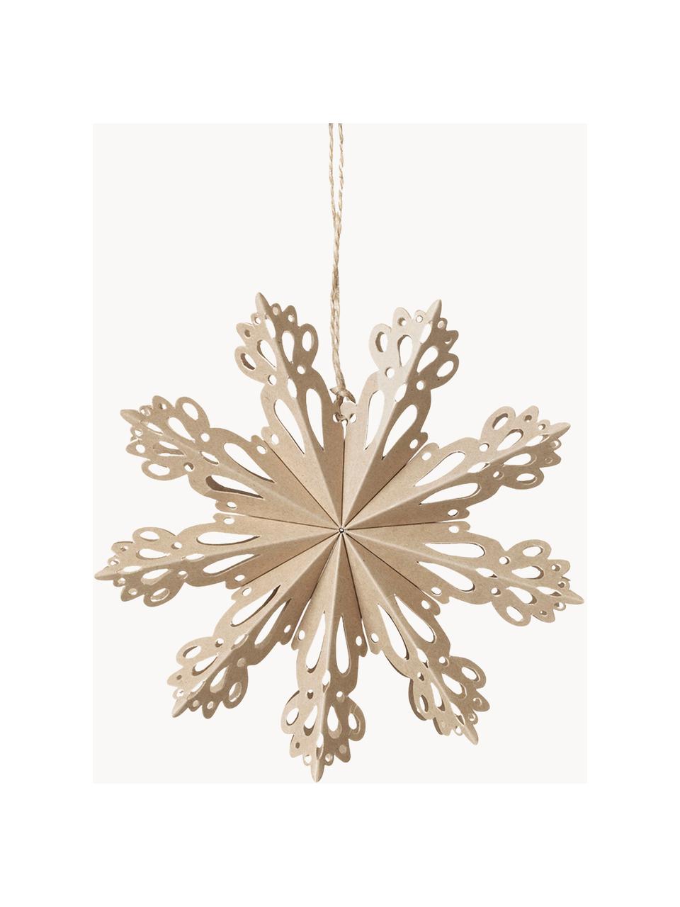 Flocon de neige décoratif Snowflake, Carton, Beige, Ø 15 cm