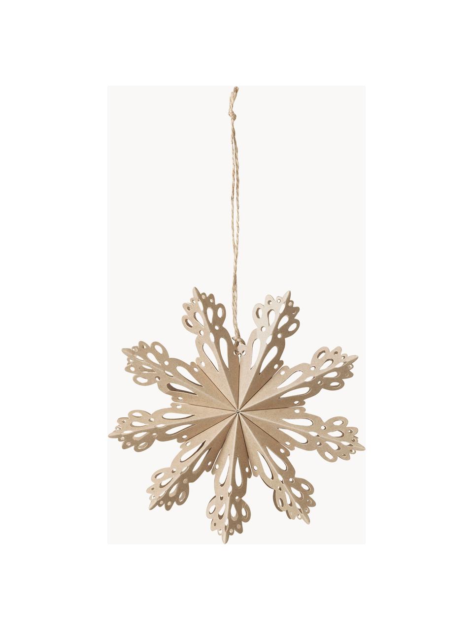 Flocon de neige décoratif Snowflake, Carton, Beige, Ø 15 cm