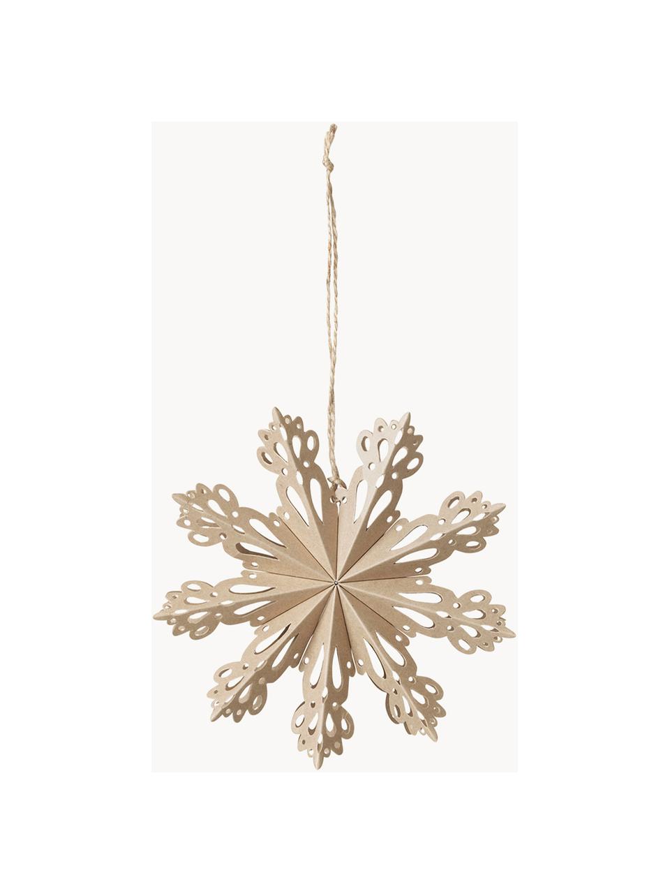 Adorno navideño para colgar Snowflake, Papel, Beige, Ø 15 cm