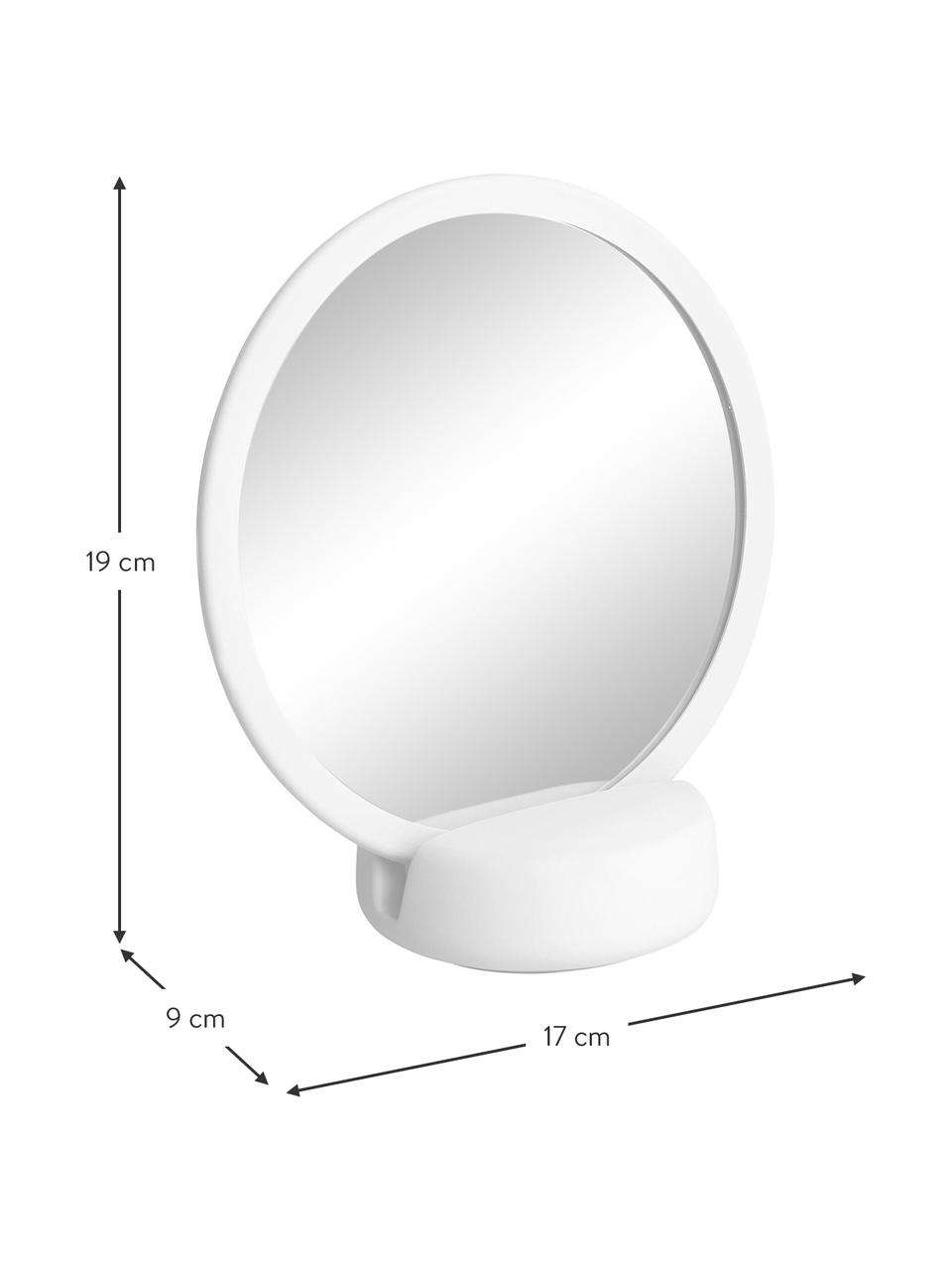 Make-up spiegel Sono met vergroting, Lijst: keramiek, Wit, B 17 cm x H 19 cm