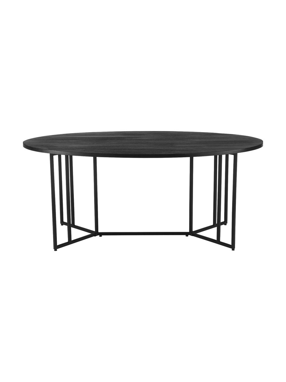 Table ovale bois de manguier style art déco Luca, différentes tailles, Noir, larg. 240 x prof. 100 cm