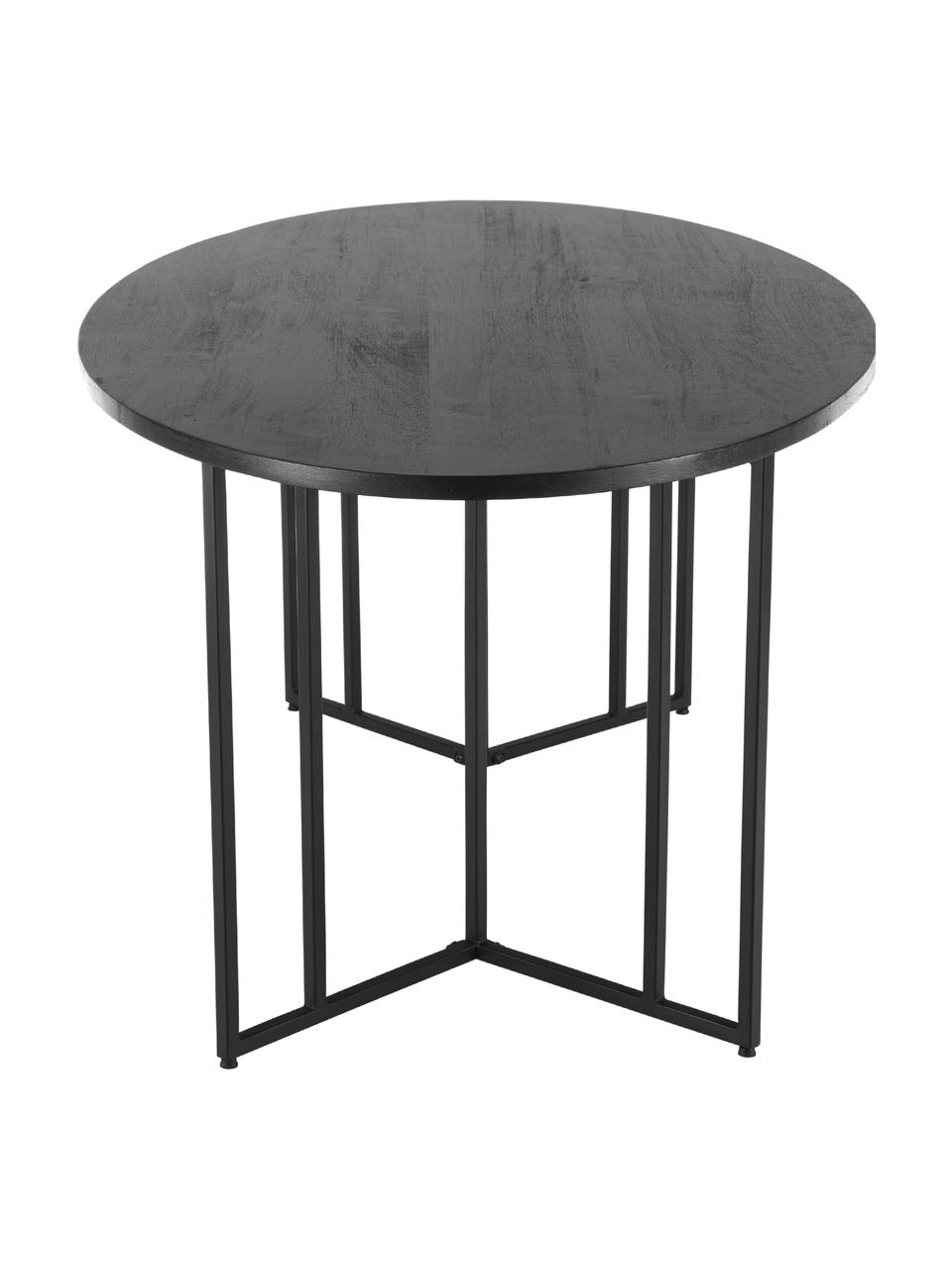 Tavolo ovale in legno di mango Luca, in diverse misure, Struttura: metallo verniciato a polv, Nero, Larg. 240 x Prof. 100 cm