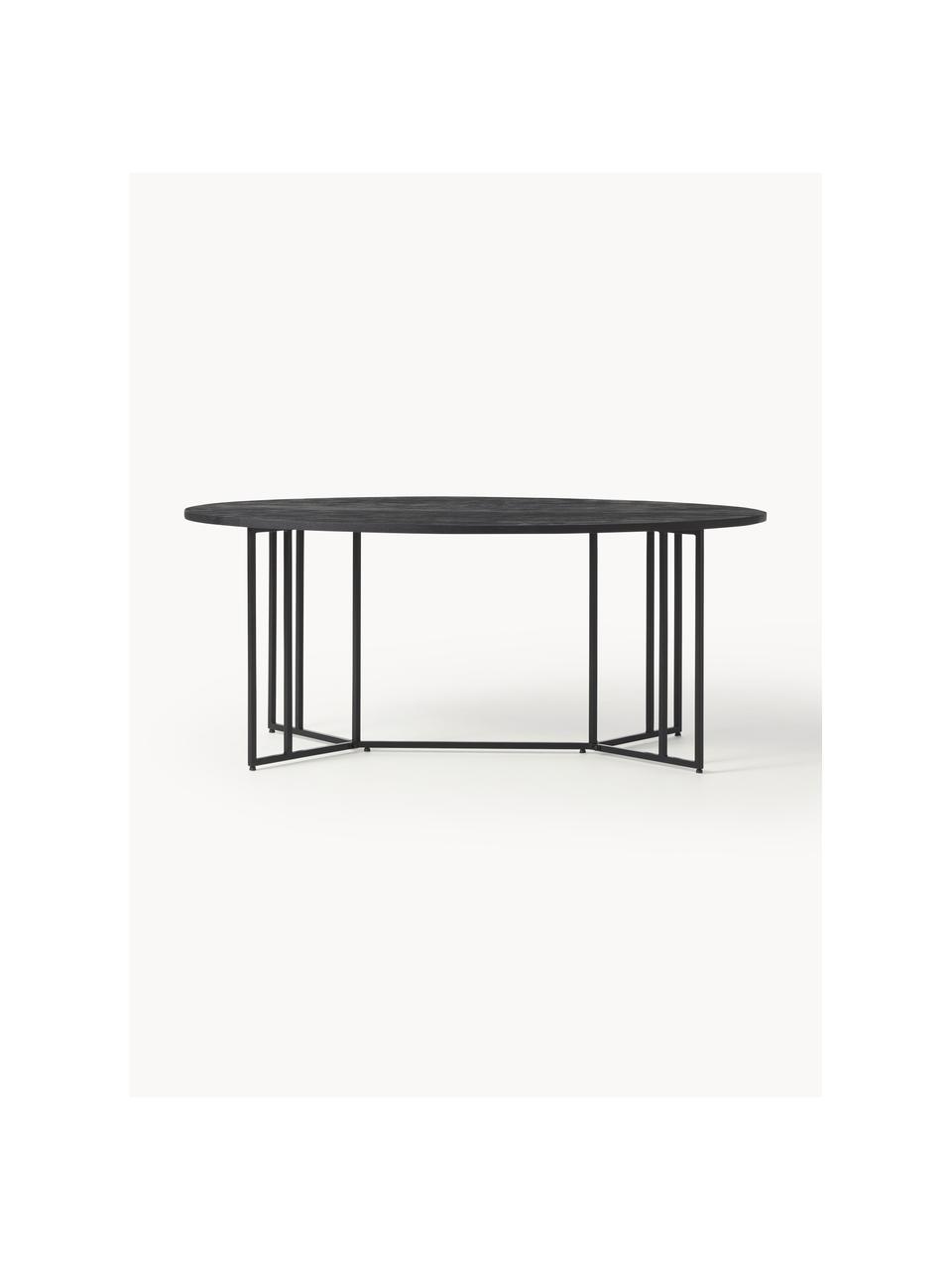 Table ovale en bois de manguier Luca, tailles variées, Manguier laqué, cadre noir, larg. 240 x prof. 100 cm