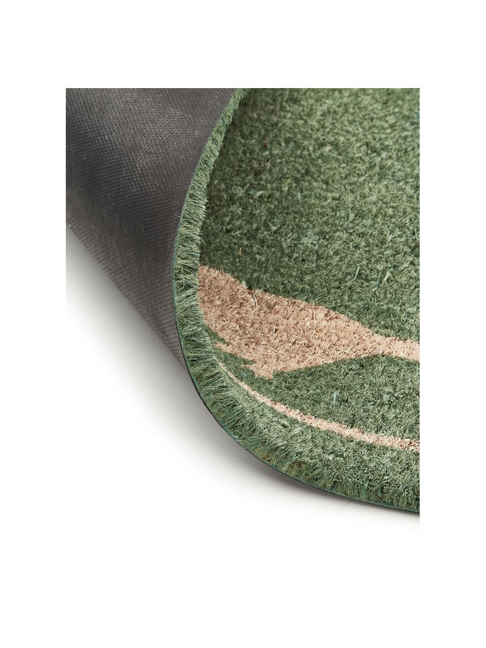 Felpudo Early Bird, Parte superior: fibras de coco, Reverso: PVC, Verde salvia, beige, An 40 x L 70 cm