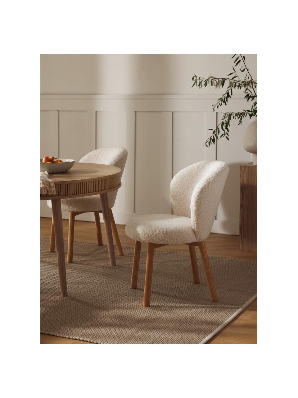 Čalouněná židle Serena, Bílá, jasanové dřevo, Š 56 cm, H 64 cm