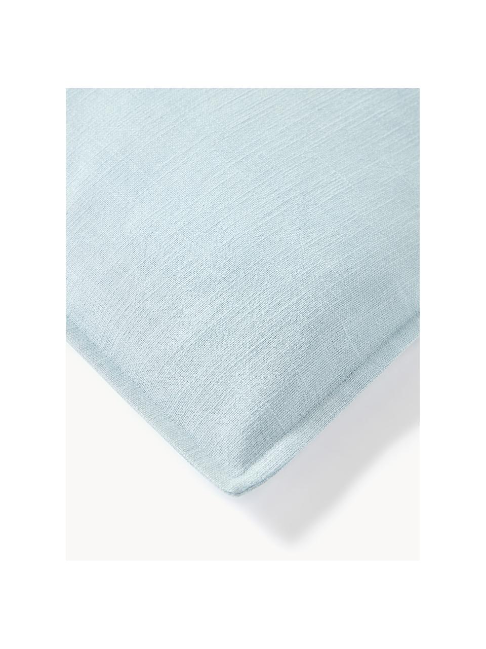 Housse de coussin 50x50 en coton Vicky, 100 % coton bio, Bleu ciel, larg. 50 x long. 50 cm