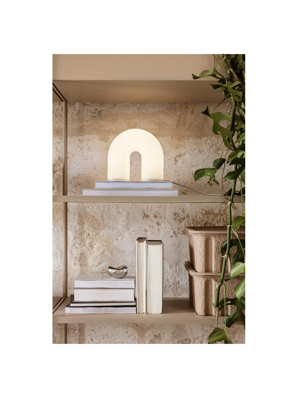 Stmievateľná stolová LED lampa s drážkovanou štruktúrou Vuelta, Biela, Š 22 x V 22 cm