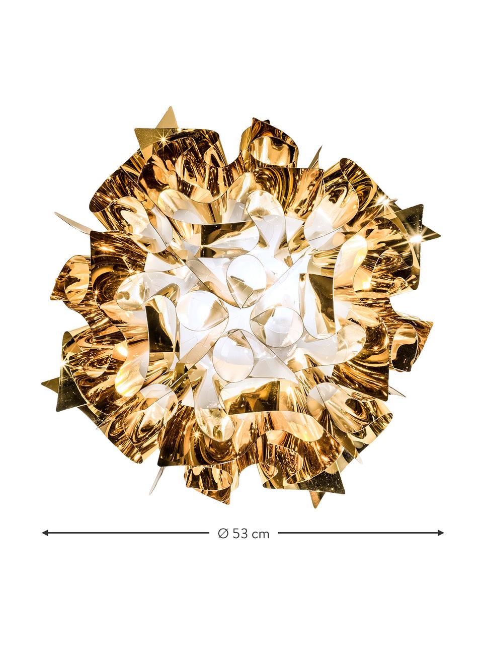 Veľká dizajnová nástenná/stropná lampa z plastu Veli, Odtiene zlatej, Ø 53 x V 20 cm