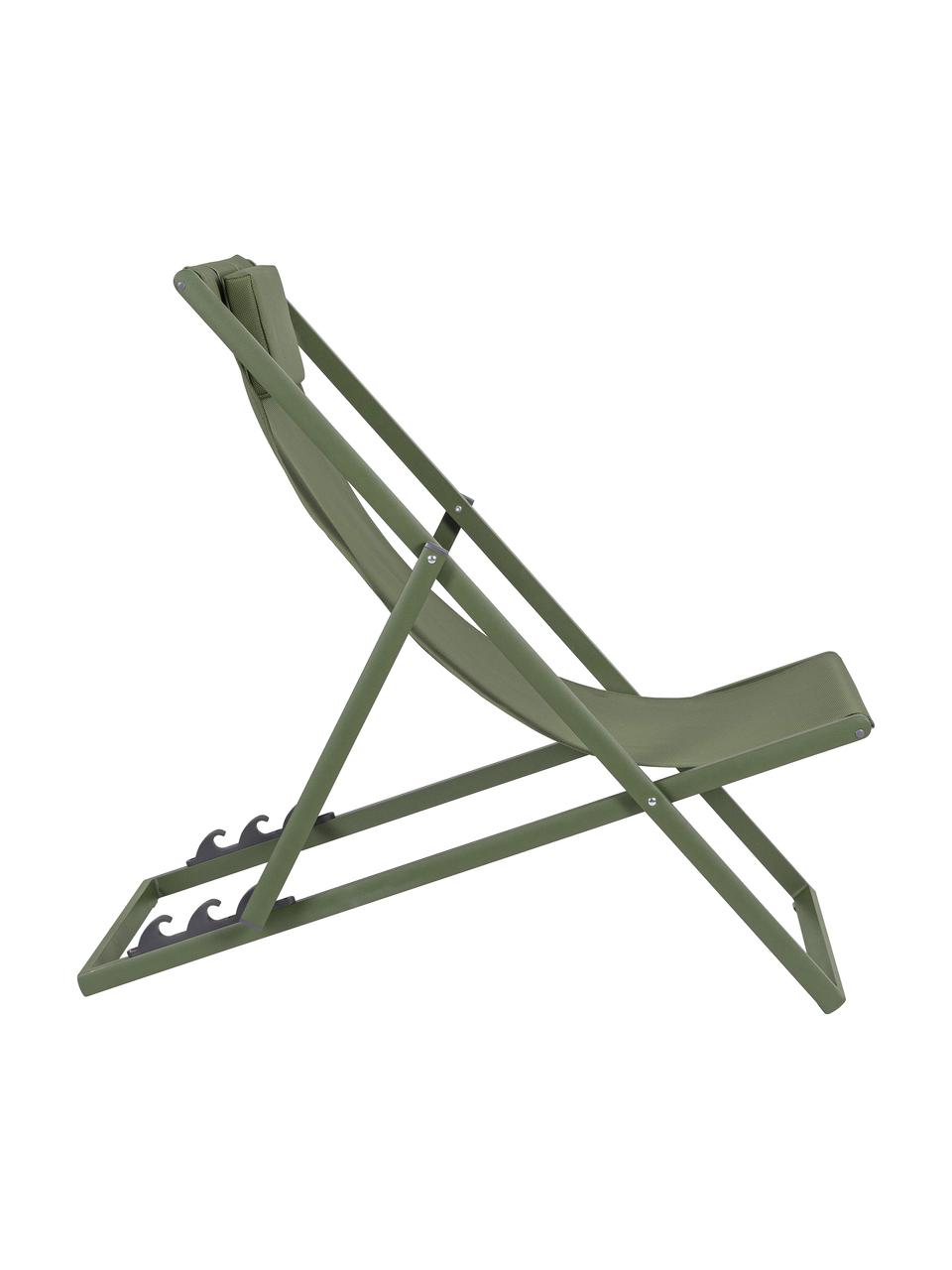 Tumbona plegable Taylor, Asiento: plástico (610 g/m²), Estructura: aluminio con pintura en p, Verde, An 61 x L 102