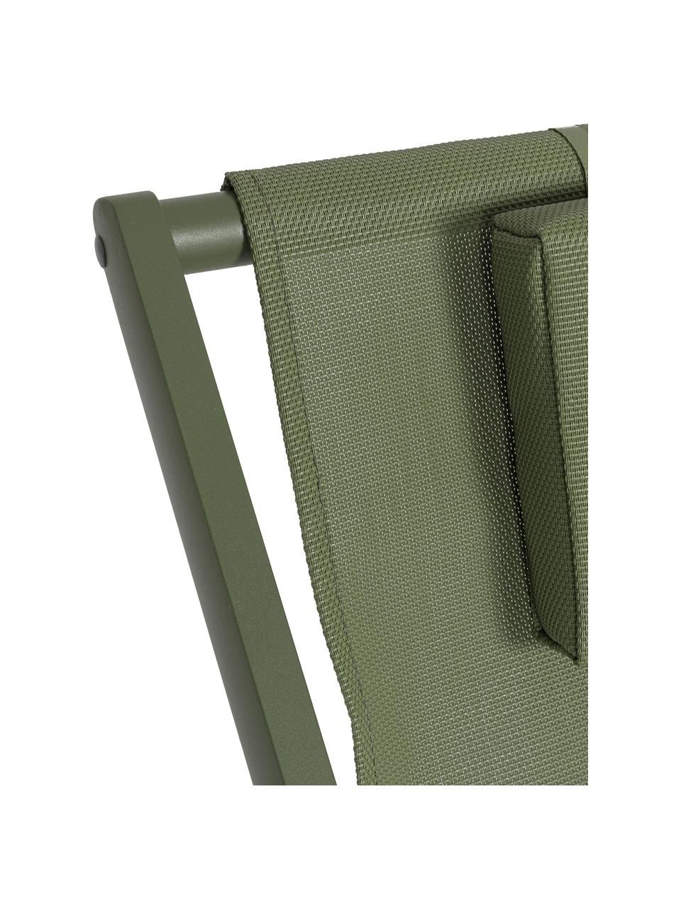 Sedia a sdraio pieghevole Taylor, Superficie: plastica (610 g/m²), Struttura: alluminio verniciato a po, Verde, Larg. 61 x Lung. 102 cm