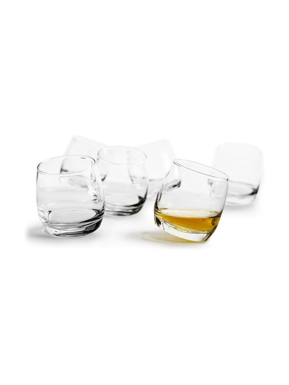 Bicchiere da whisky Rocking 6 pz, Vetro soffiato a mano, Trasparente, Ø 7 x Alt. 9 cm, 200 ml