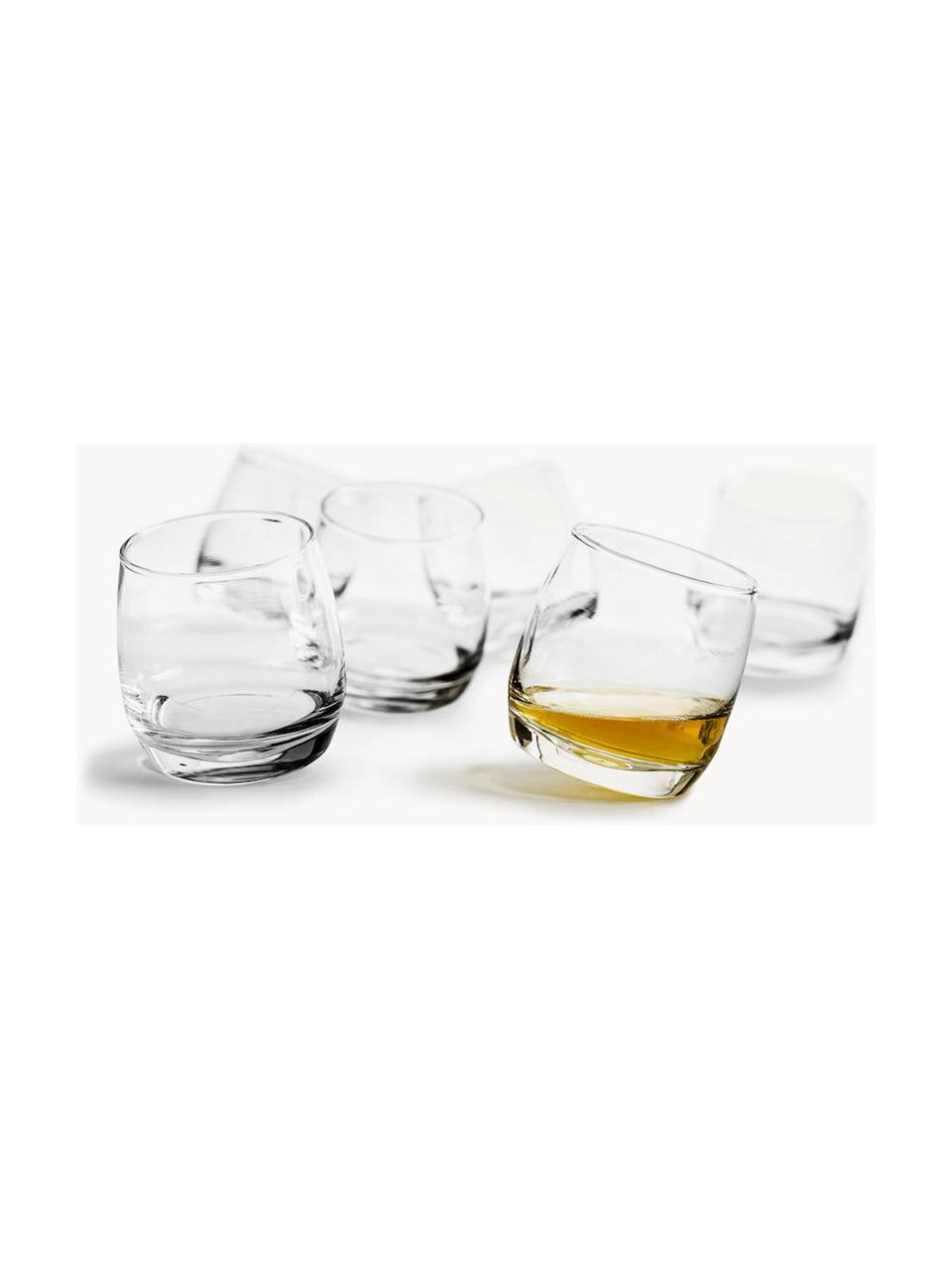 Bicchiere da whisky Rocking 6 pz, Vetro soffiato a mano, Trasparente, Ø 7 x Alt. 9 cm, 200 ml