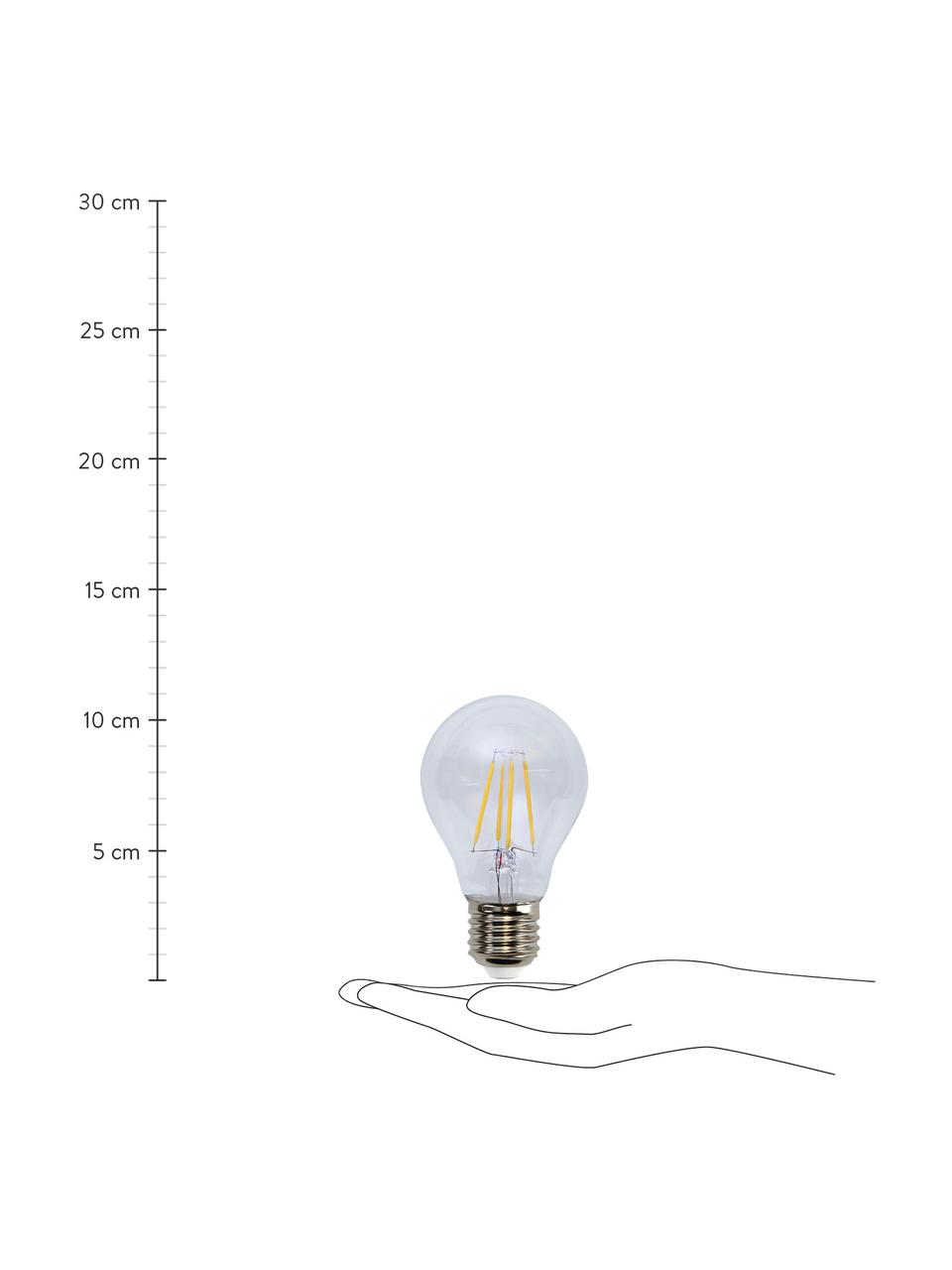 E27 Leuchtmittel, 4W, dimmbar, warmweiß, 1 Stück, Leuchtmittelschirm: Glas, Leuchtmittelfassung: Aluminium, Transparent, Ø 6 x H 11 cm