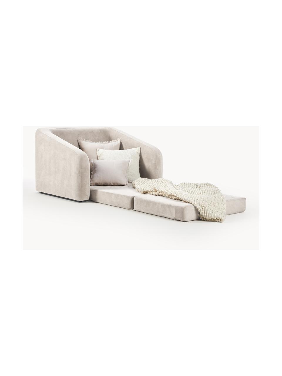 Sillón cama Eliot, Tapizado: 88% poliéster, 12% nylon , Patas: plástico Este producto es, Tejido blanco crema, An 100 x F 94 cm