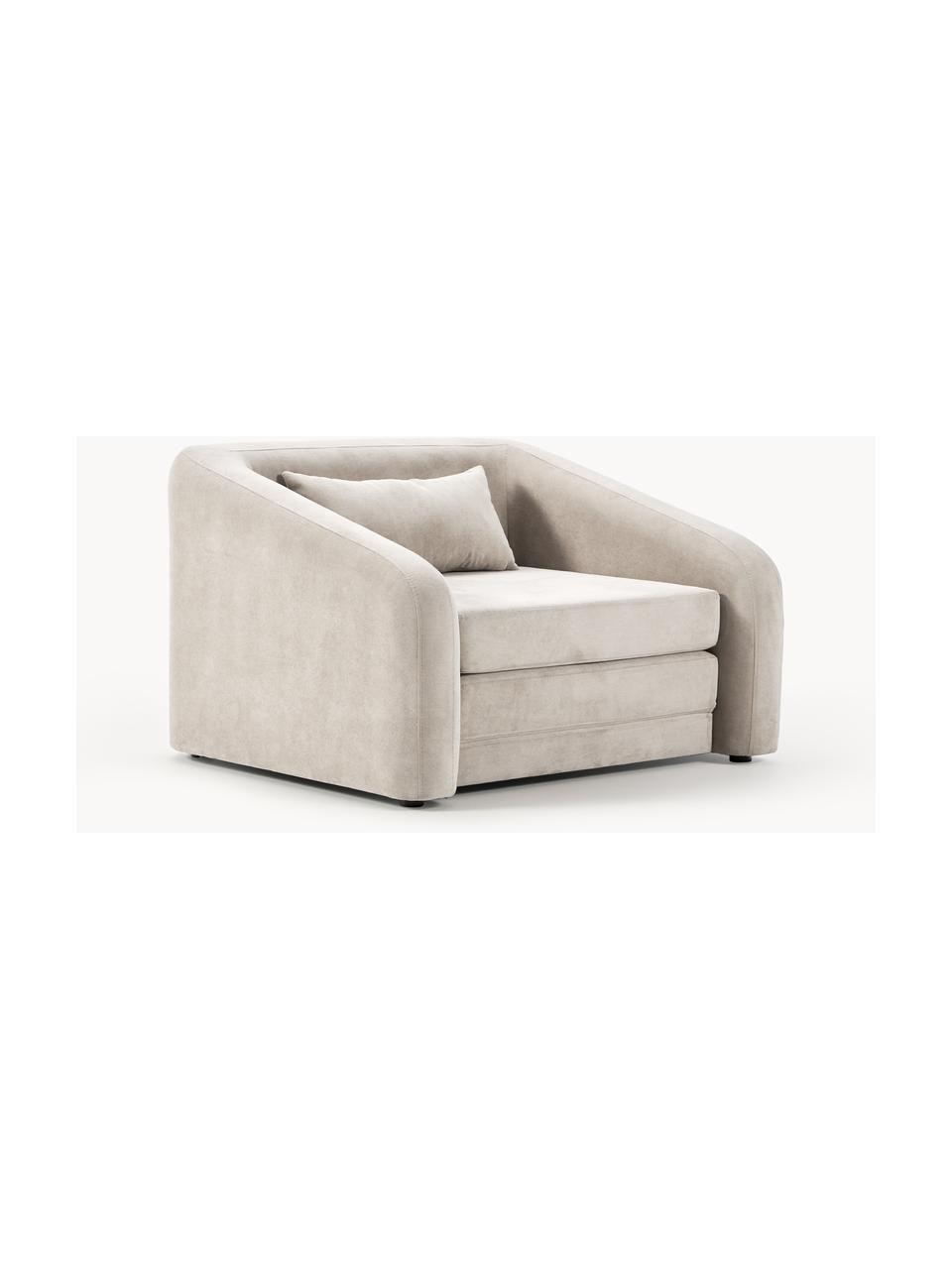 Fauteuil convertible Eliot, Tissu blanc cassé, larg. 100 x prof. 94 cm