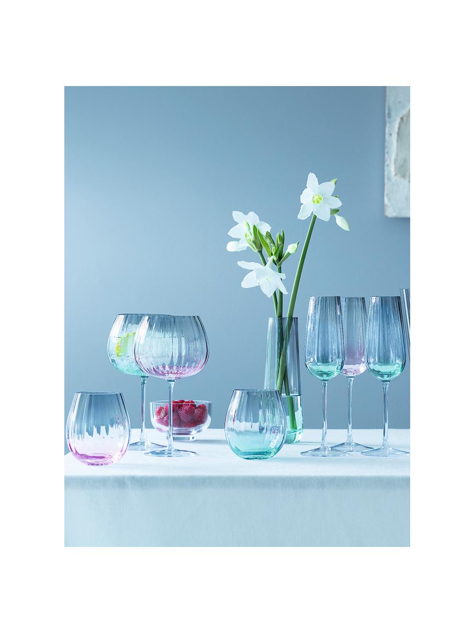 Ručně vyrobené sklenice s barevným přechodem Dusk, 2 ks, Sklo, Zelená, šedá, Ø 9 cm, V 10 cm, 425 ml