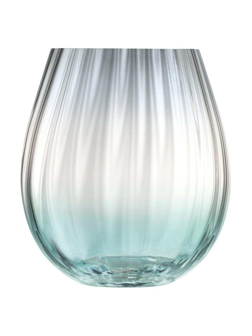 Ručne vyrobené poháre na vodu s gradientom Dusk, 2 ks, Sklo, Zelená, sivá, Ø 9 x V 10 cm, 425 ml