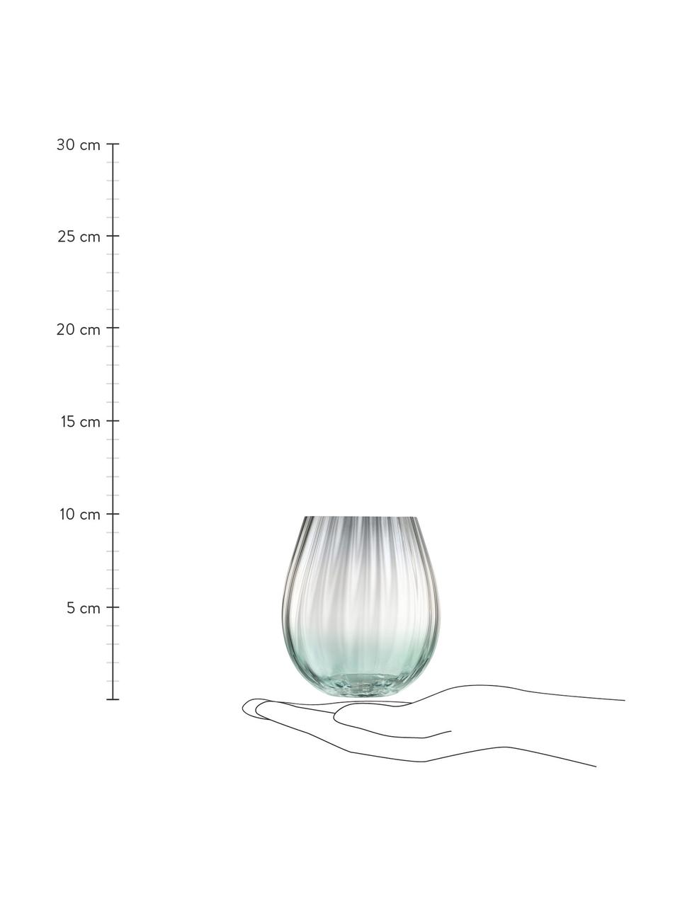 Bicchiere acqua fatto a mano Dusk 2 pz, Vetro, Verde, grigio, Ø 9 x Alt. 10 cm, 425 ml