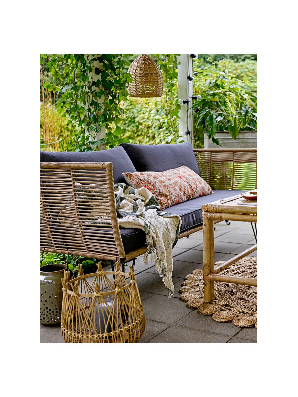 Garten-Loungesofa Mundo mit Kunststoff-Geflecht (2-Sitzer), Gestell: Metall, pulverbeschichtet, Sitzfläche: Polyethylen, Bezug: Polyester, Braun, B 175 x T 74 cm
