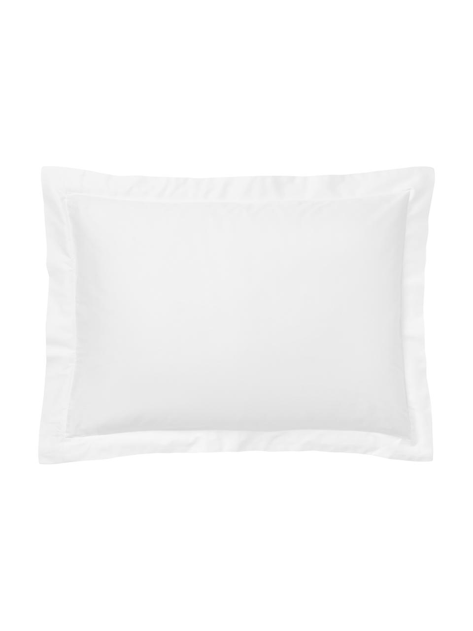 Taie d'oreiller en satin de coton Premium, Blanc, larg. 50 x long. 70 cm