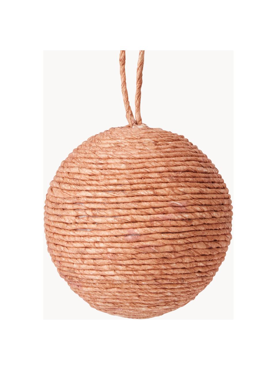 Palline albero di Natale Carol 4 pz, Filo di carta, Peach, Ø 8 cm