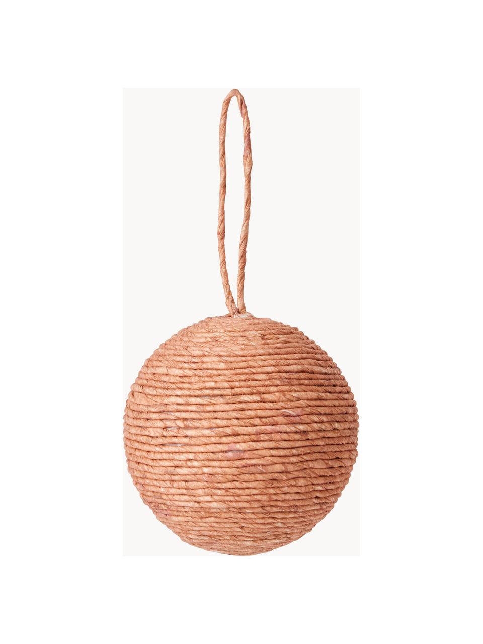 Boules de Noël Carol, 4 pièces, Fil de papier, Pêche, Ø 8 cm