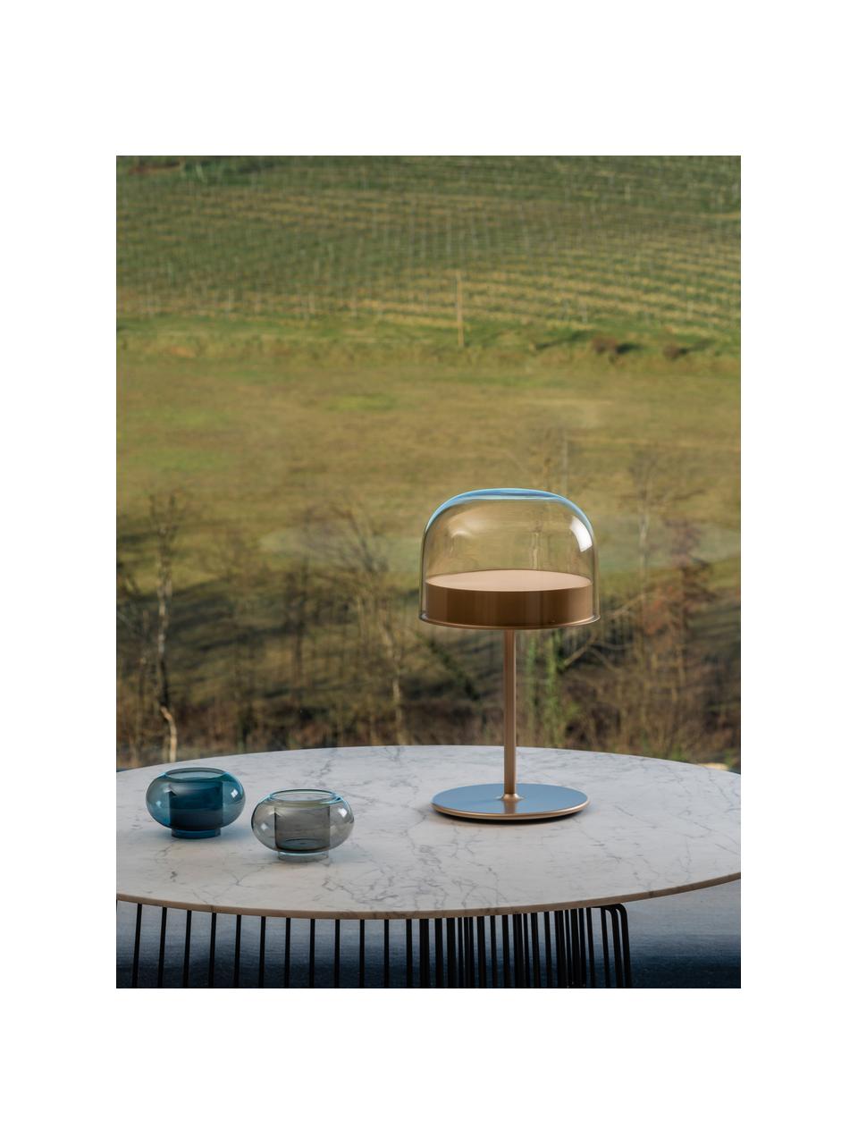 Lampe à poser LED faite main Equatore, Plateau : verre Corps de lampe : doré, haute brillance, Ø 24 x haut. 43 cm