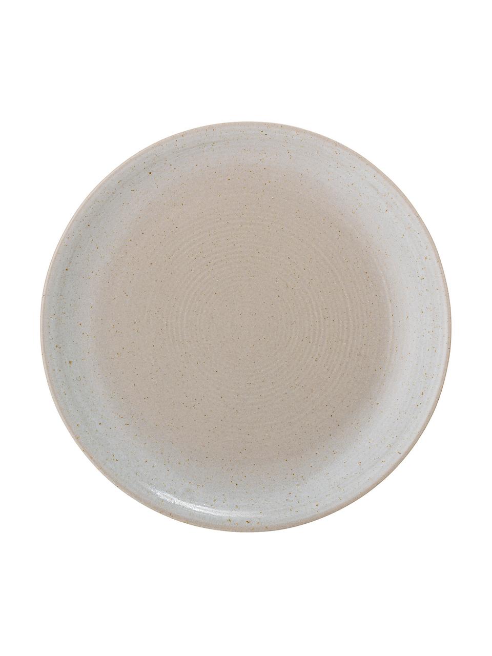 Frühstücksteller Taupe mit handgefertigter Sprenkelglasur, 2 Stück, Steingut, Grau, Beige, Ø 22 cm