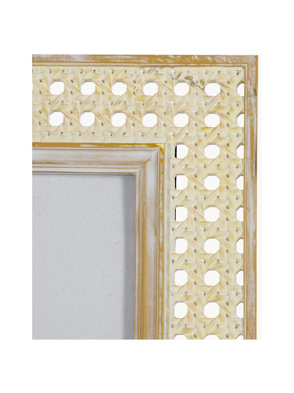 Portafoto con effetto rattan Archer, Cornice: poliresina, Beige, 10 x 15 cm