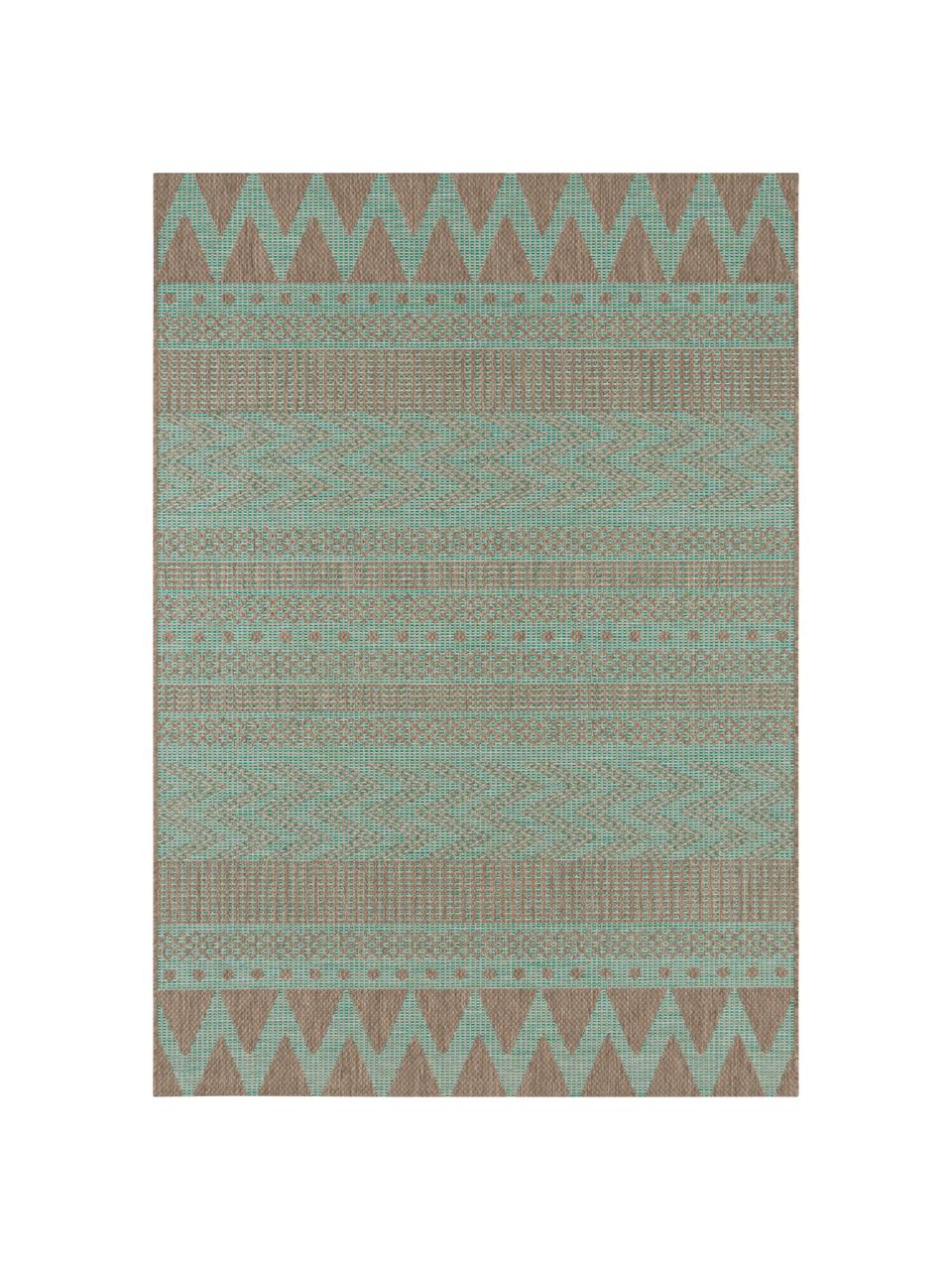 In- & Outdoor-Teppich Sidon mit grafischem Muster, 100% Polypropylen, Grün, Taupe, B 200 x L 290 cm (Größe L)