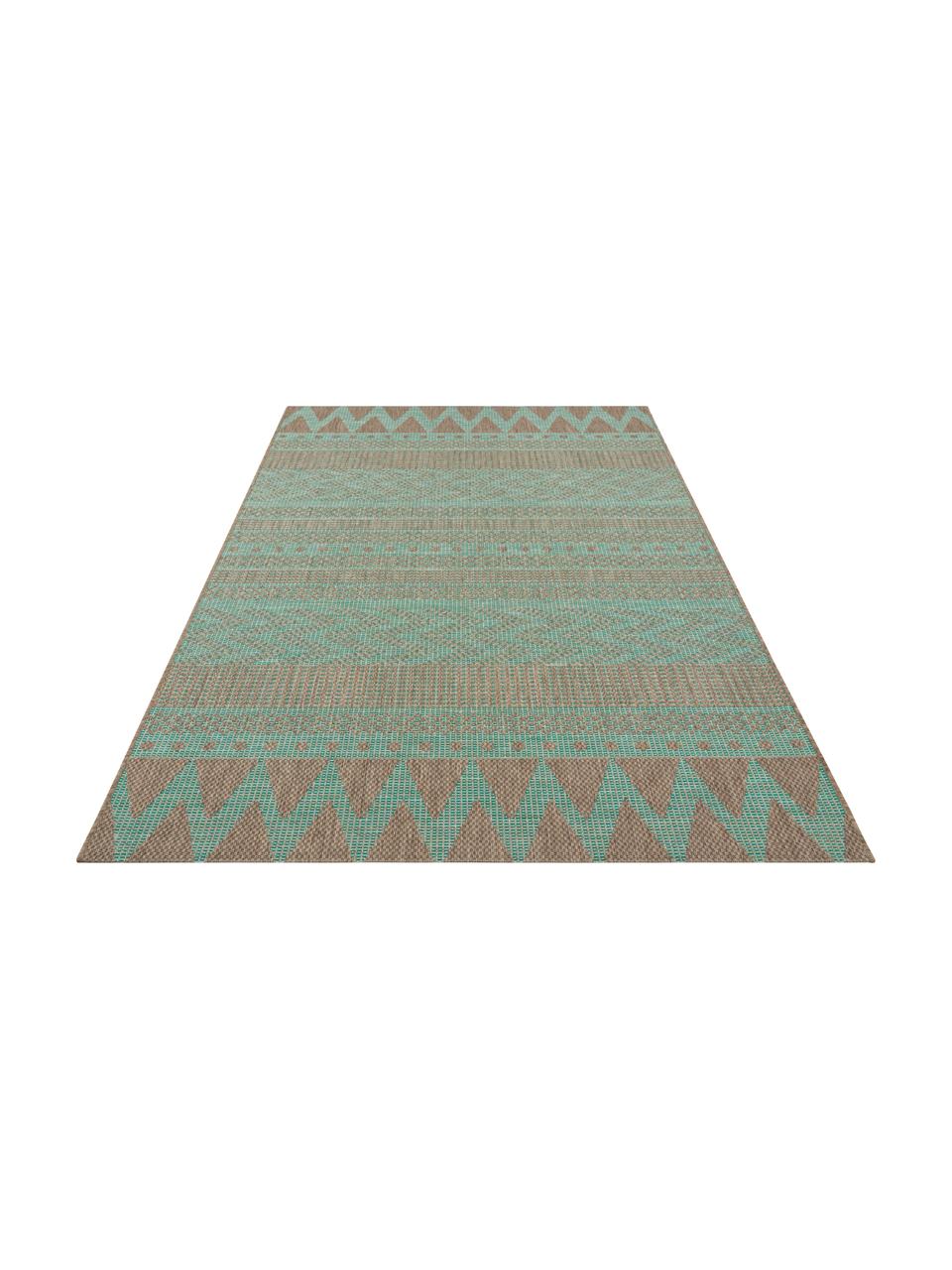 In- & Outdoor-Teppich Sidon mit grafischem Muster, 100% Polypropylen, Grün, Taupe, B 200 x L 290 cm (Größe L)