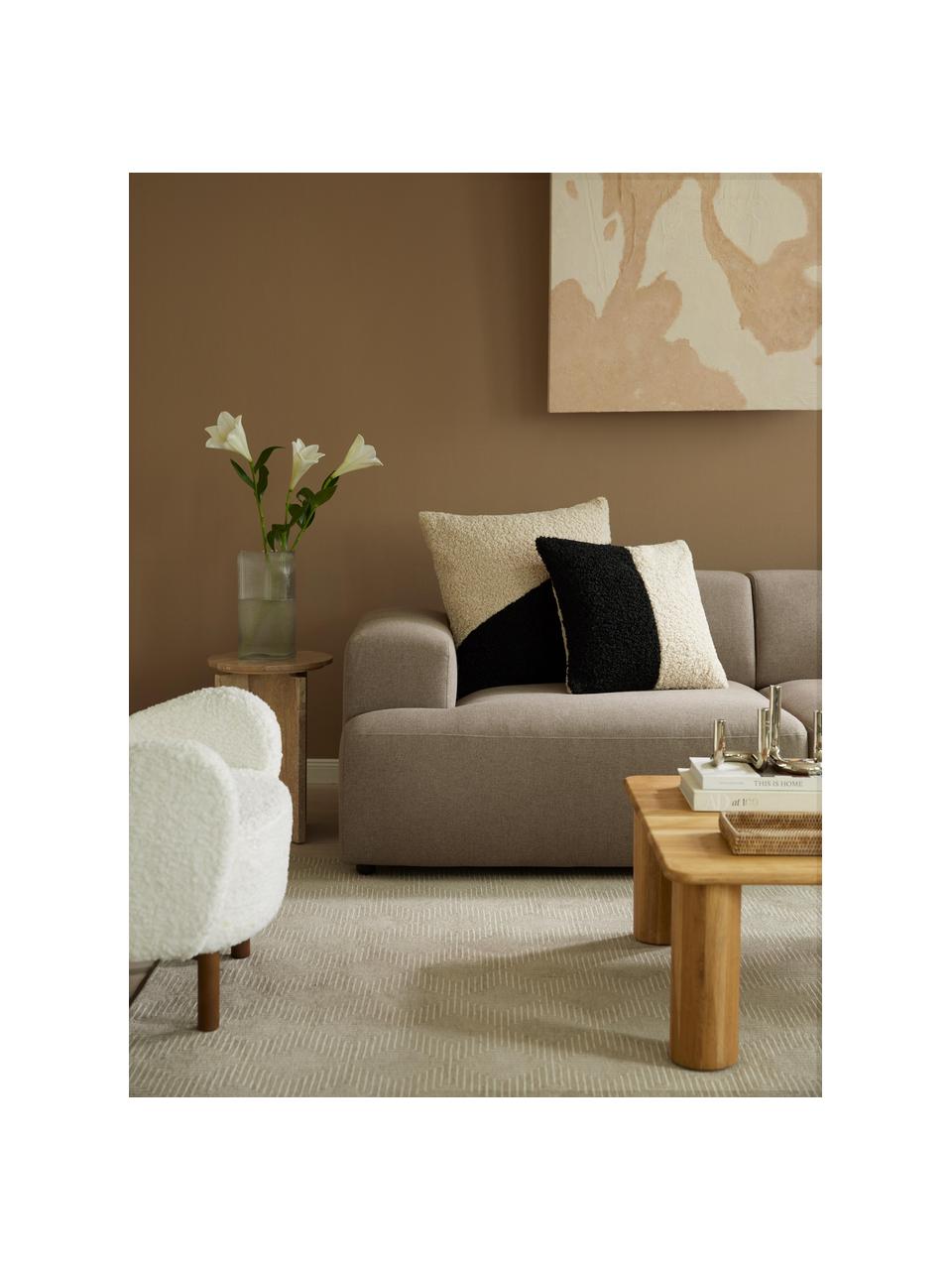 Grosse Teddy-Kissenhülle Mateo, 100 % Polyester (Teddyfell)
 
 Das in diesem Produkt verwendete Material ist schadstoffgeprüft und zertifiziert nach STANDARD 100 by OEKO-TEX®, 22.HCN.34554., Schwarz, Beige, B 60 x L 60 cm