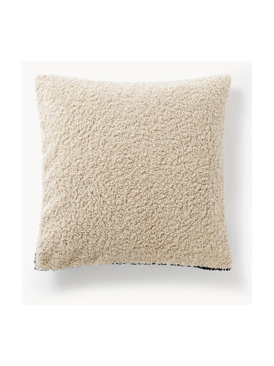 Grosse Teddy-Kissenhülle Mateo, 100 % Polyester (Teddyfell)
 
 Das in diesem Produkt verwendete Material ist schadstoffgeprüft und zertifiziert nach STANDARD 100 by OEKO-TEX®, 22.HCN.34554., Schwarz, Beige, B 60 x L 60 cm