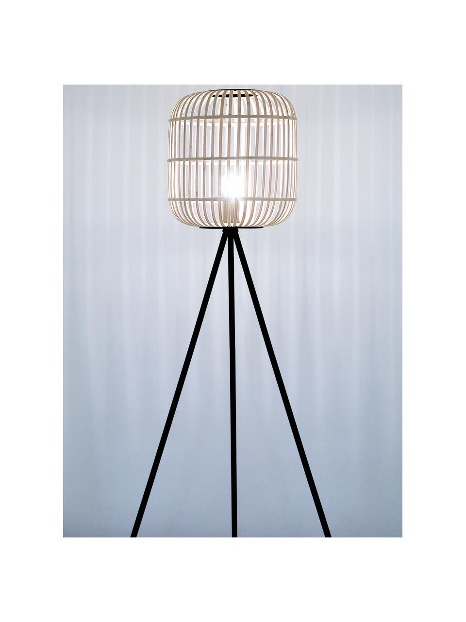 Lampada da terra Bordesley, Paralume: legno, Beige chiaro, nero, Alt. 139 cm