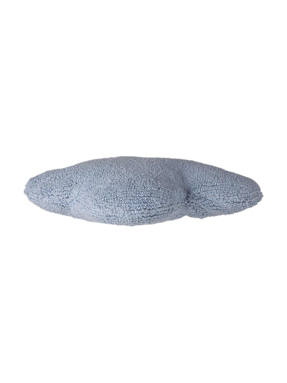 Cuscino morbido in cotone fatto a mano Nuvola, Custodia: 97% cotone, 3% fibra sint, Azzurro, Larg. 52 x Lung. 42 cm