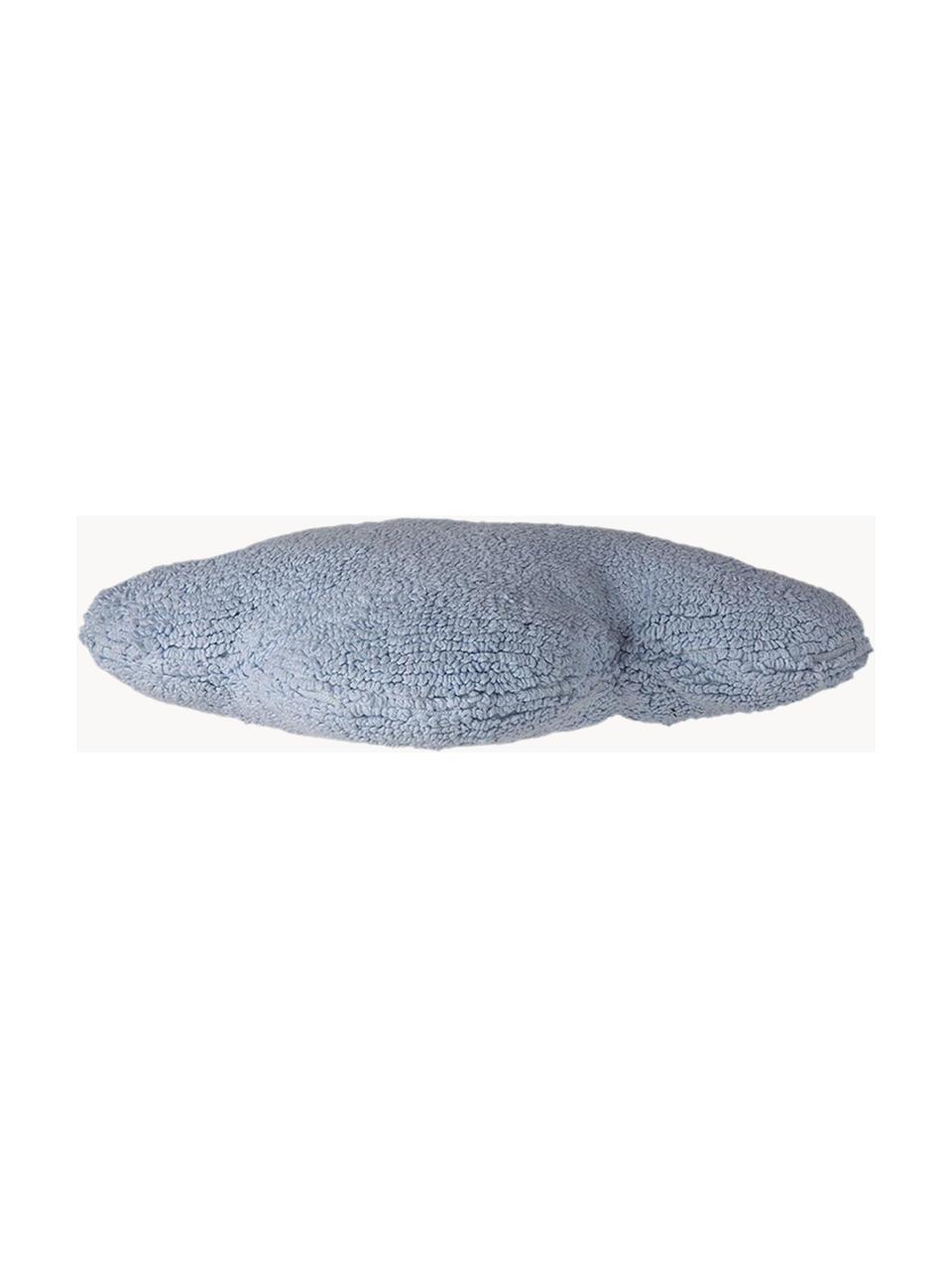 Cuscino morbido in cotone fatto a mano Cloud, Custodia: 97% cotone, 3% fibra sint, Azzurro, Larg. 52 x Lung. 42 cm